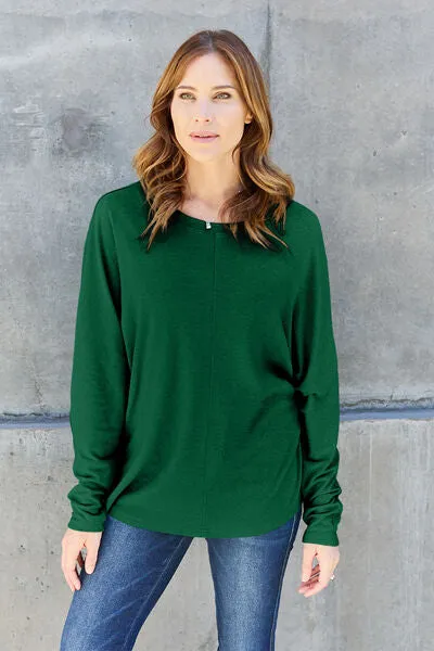 Luxuriously Soft Full Size Round Neck Long Sleeve T-Shirt