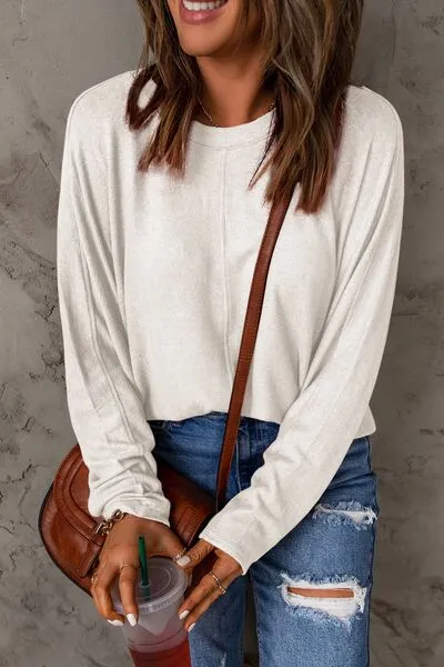 Luxuriously Soft Full Size Round Neck Long Sleeve T-Shirt