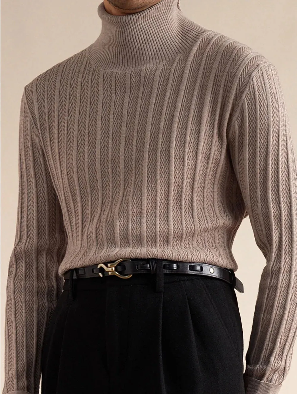 Luxury wool mock neck pullover