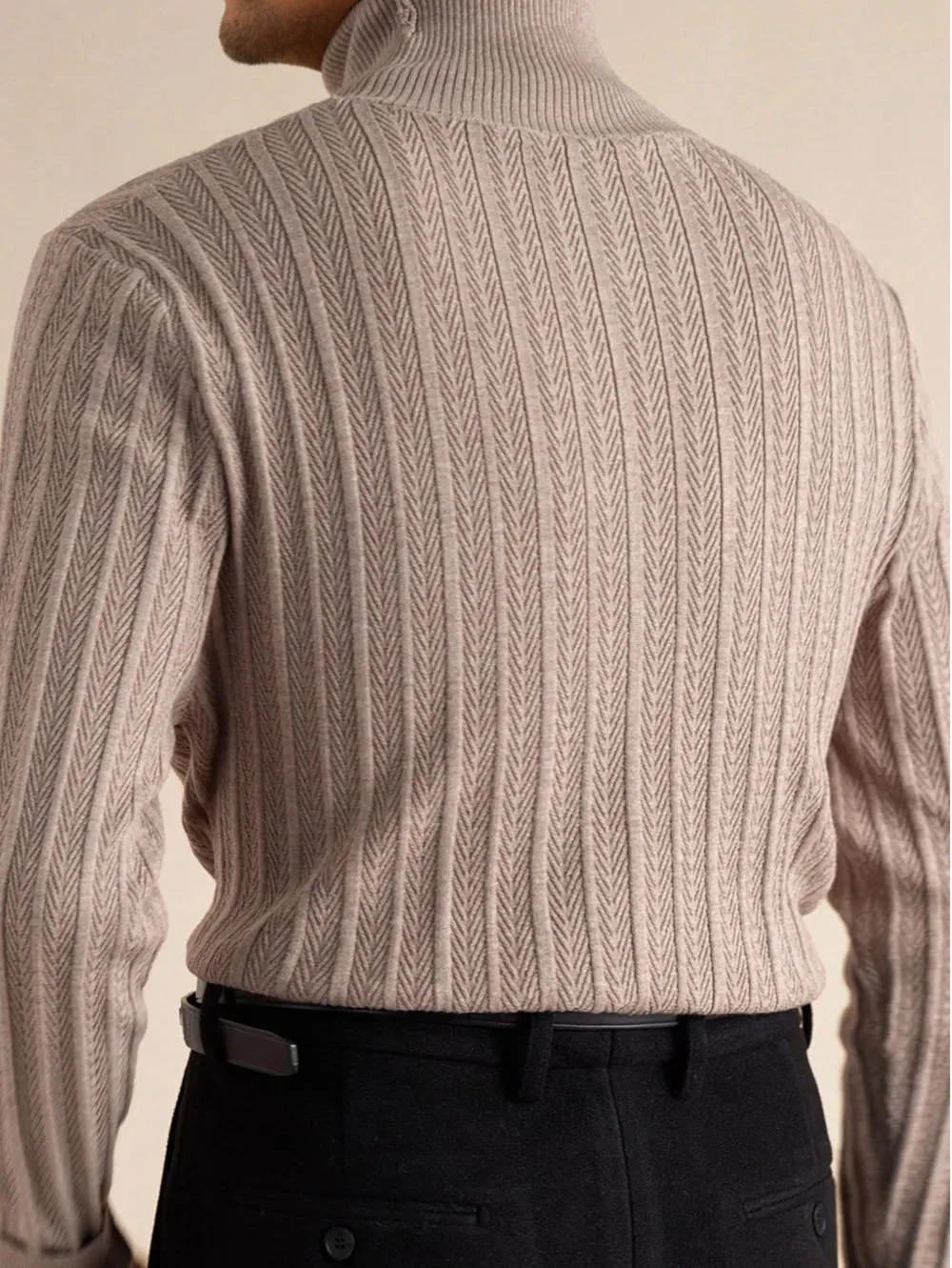 Luxury wool mock neck pullover