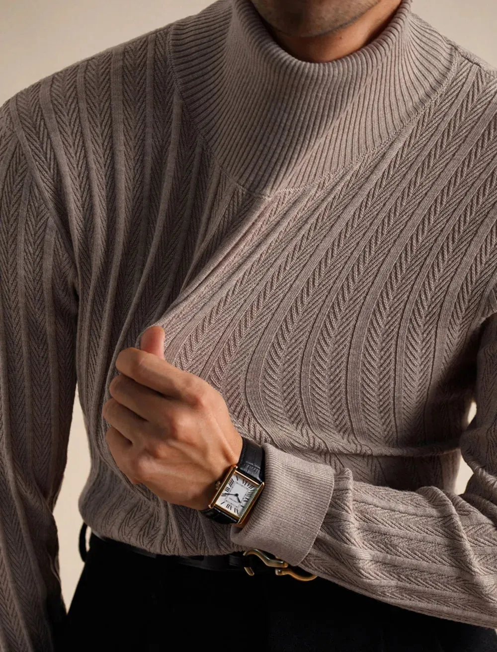Luxury wool mock neck pullover