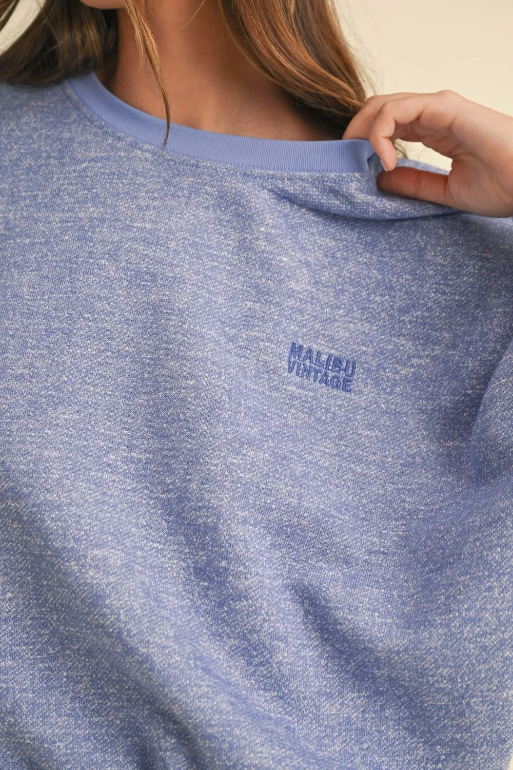 Mable Embroidery Crop Sweatshirt