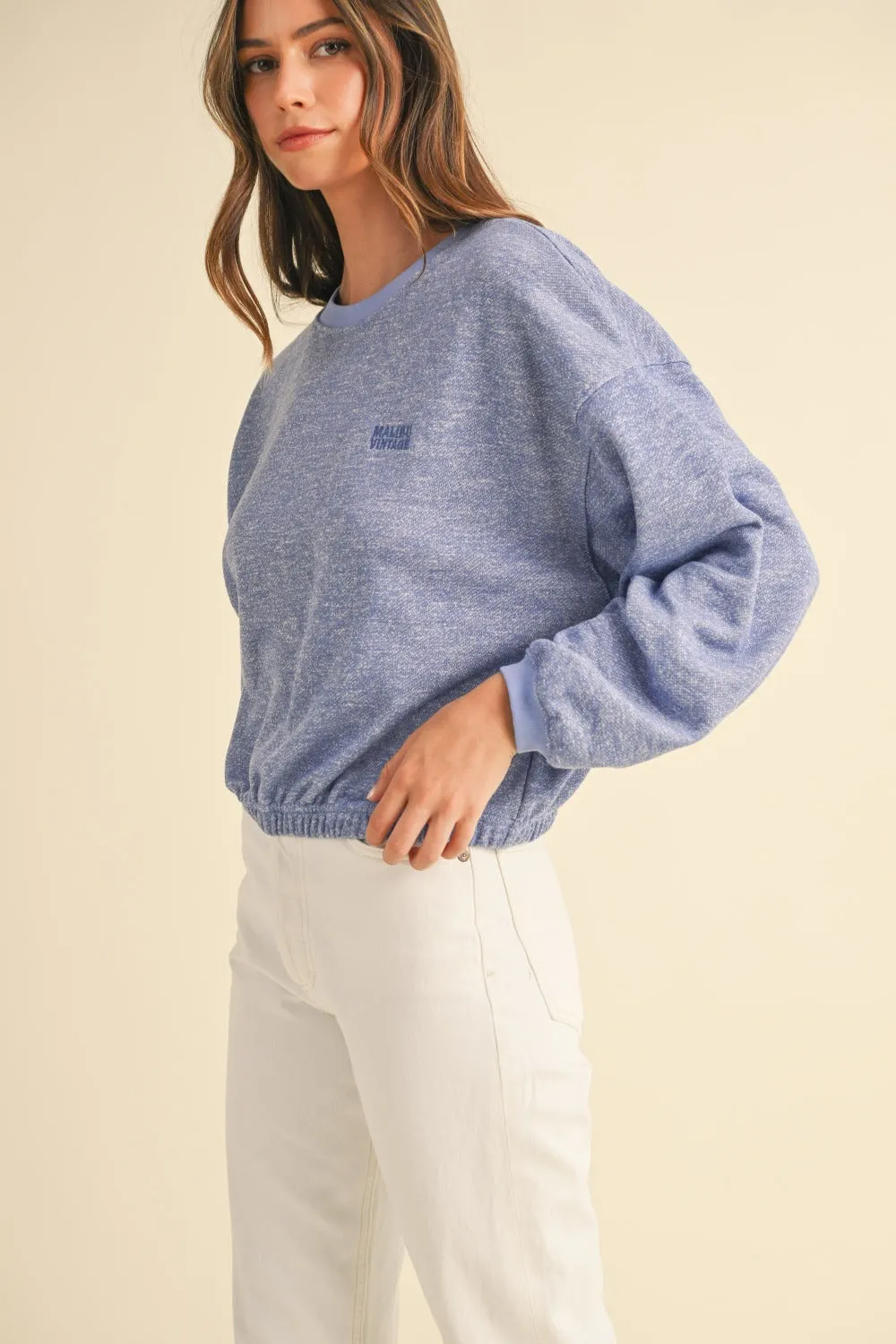 Mable Embroidery Crop Sweatshirt