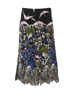 Macrame Landscape Midi Skirt