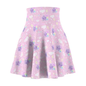 Magical sky shooting star cuties women's skater skirt - light pink