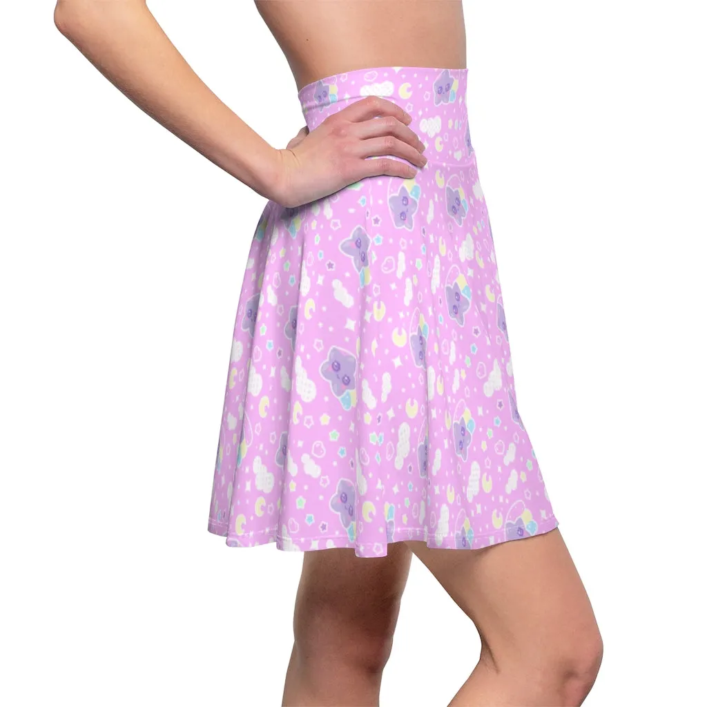 Magical sky shooting star cuties women's skater skirt - pink