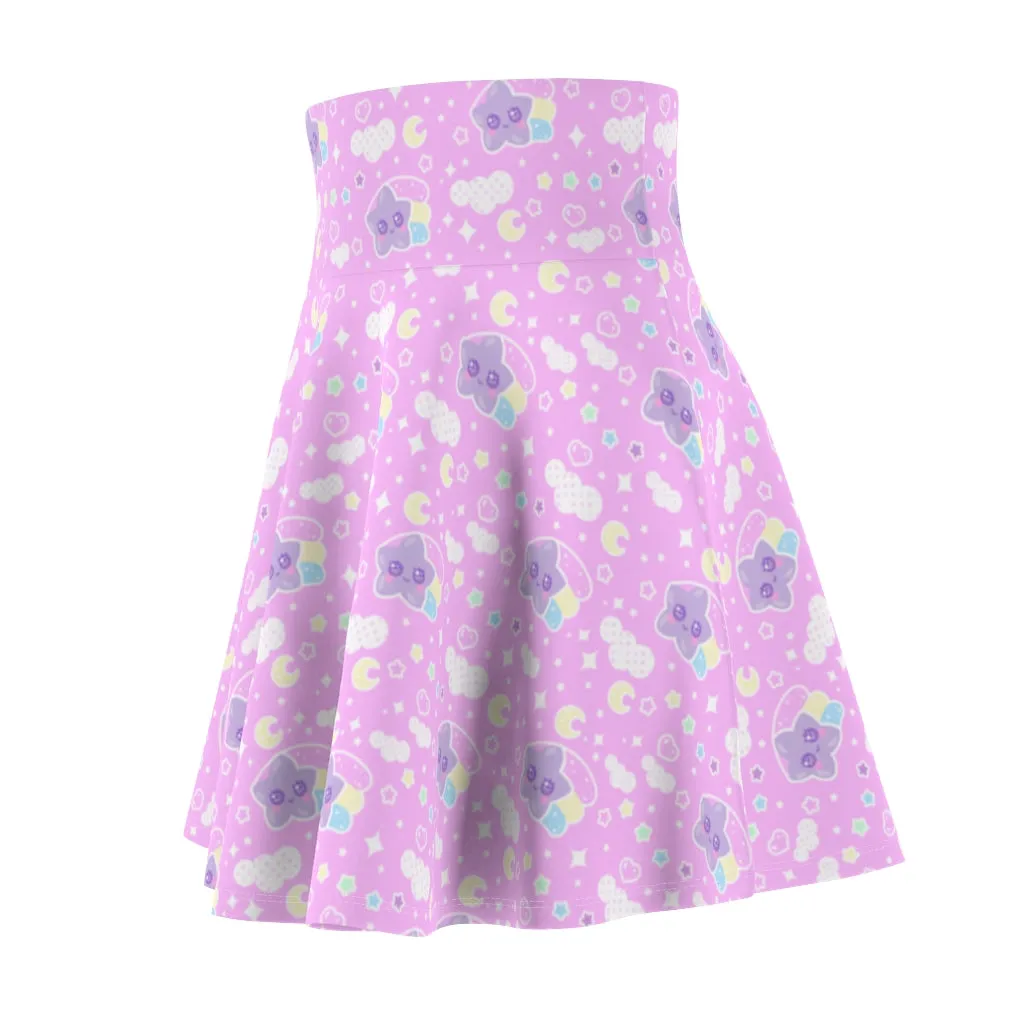 Magical sky shooting star cuties women's skater skirt - pink