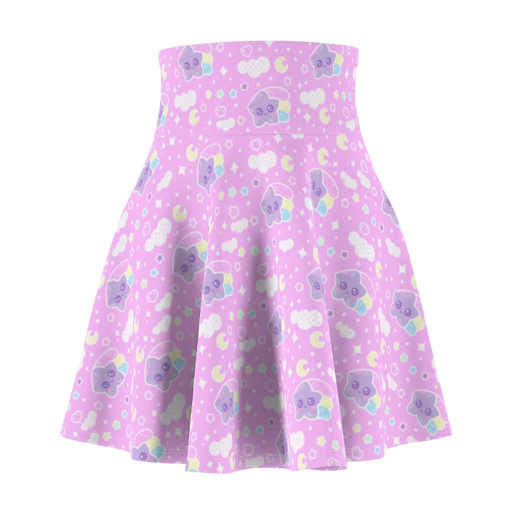 Magical sky shooting star cuties women's skater skirt - pink