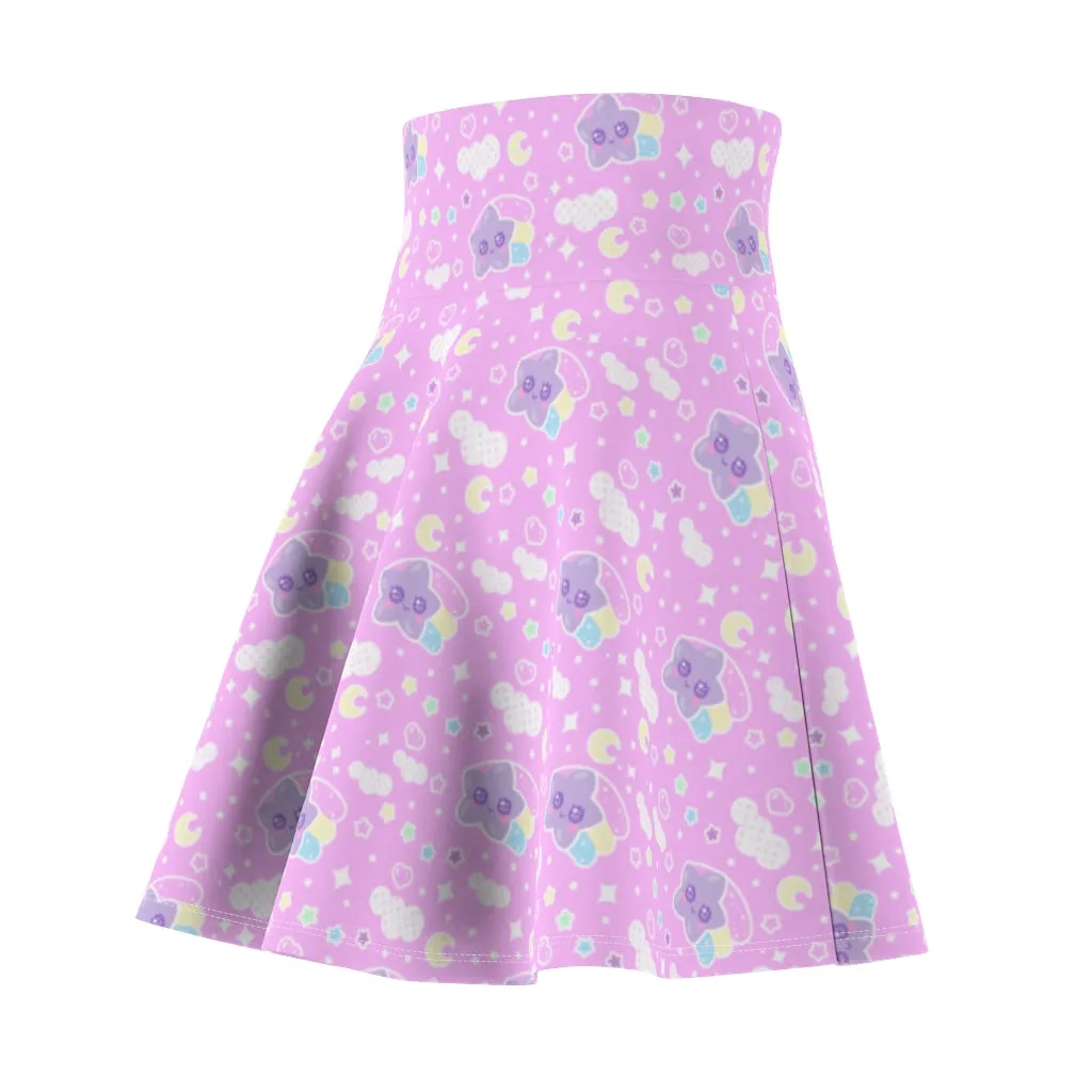 Magical sky shooting star cuties women's skater skirt - pink