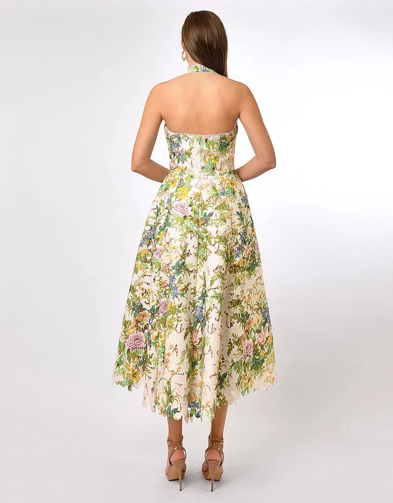 MAISY HALTER LACE MIDI BL70D17S