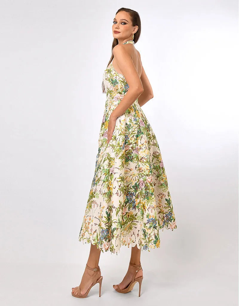 MAISY HALTER LACE MIDI BL70D17S