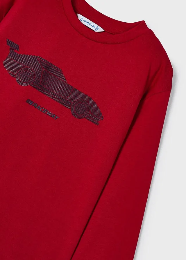 Mayoral 4018 047 - Red Long Sleeve T-Shirt
