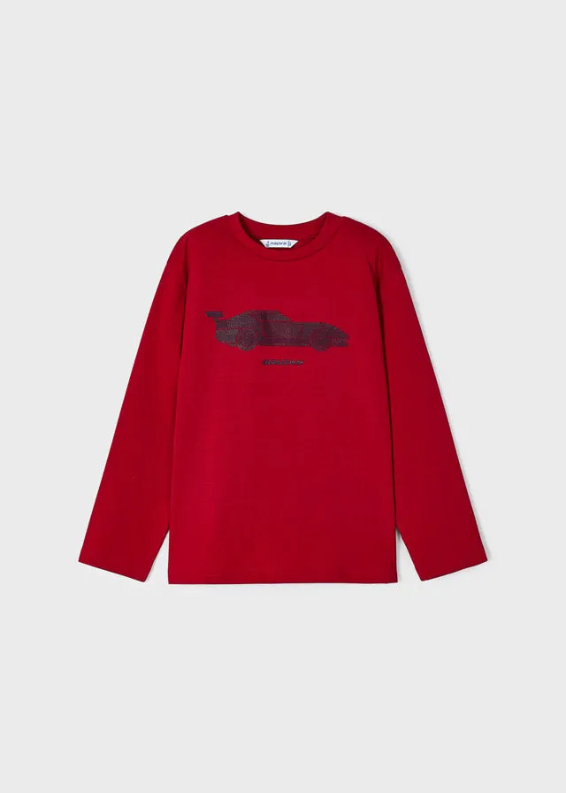 Mayoral 4018 047 - Red Long Sleeve T-Shirt