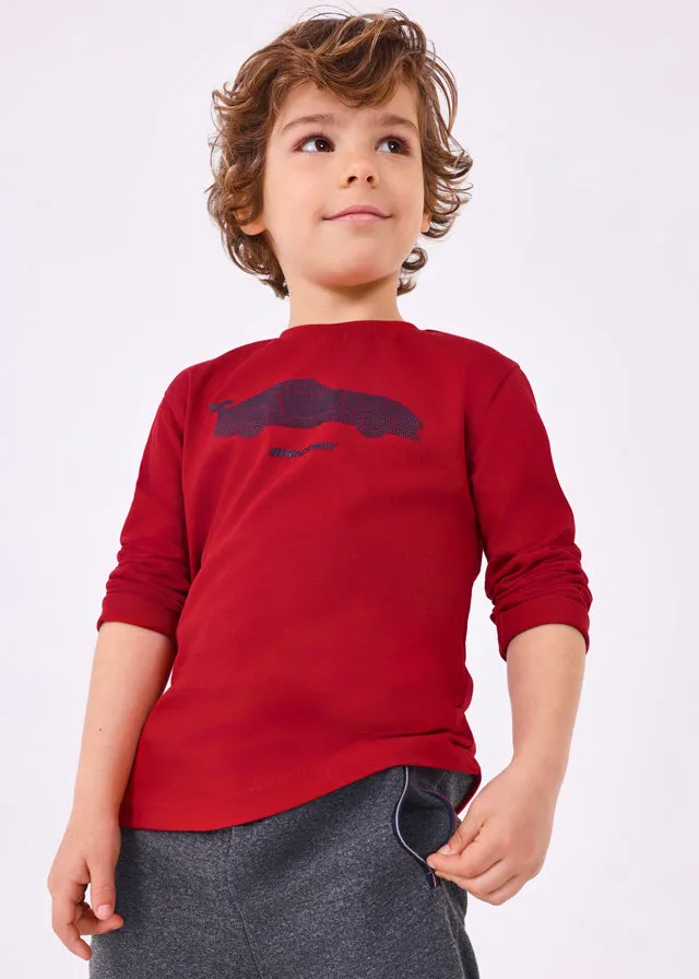 Mayoral 4018 047 - Red Long Sleeve T-Shirt