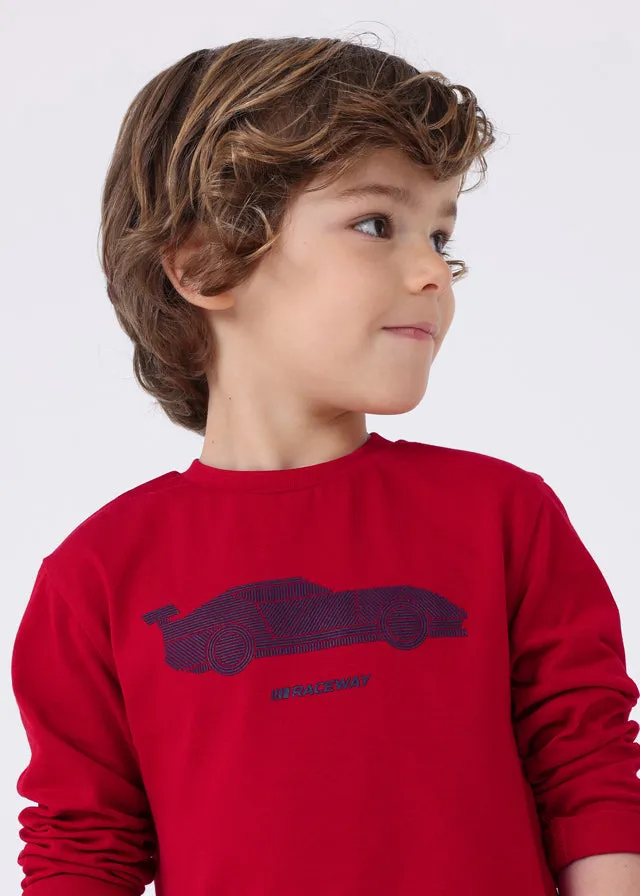 Mayoral 4018 047 - Red Long Sleeve T-Shirt