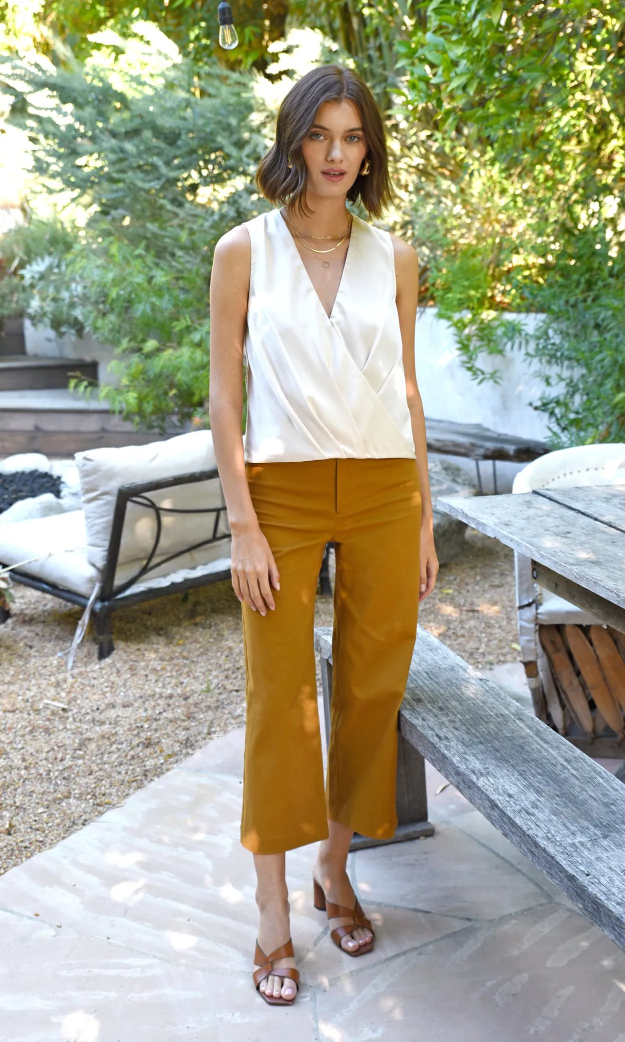 Melina Surplice Satin Top