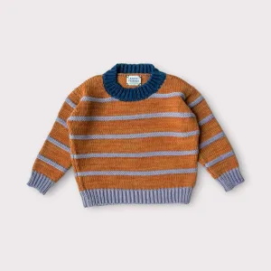 Merino Wool & Baby Alpaca Suri Textured Stripe Crewneck Sweater