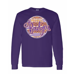 Merkel Badgers - Animal Print Stripe Circle Long Sleeve T-Shirt