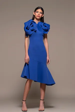 Mermaid Midi Dress with Floral Designs