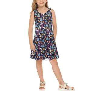 Mickey Wine And Dine Race Girls' Sleeveless Sundress
