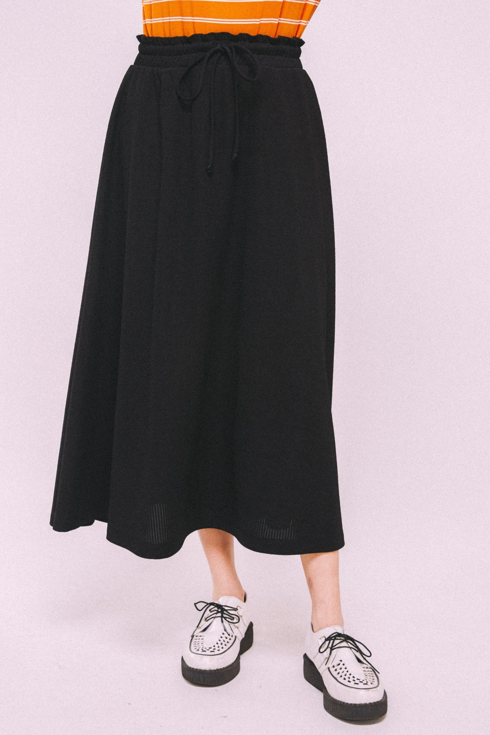 Midi Elastic Waist Skirt