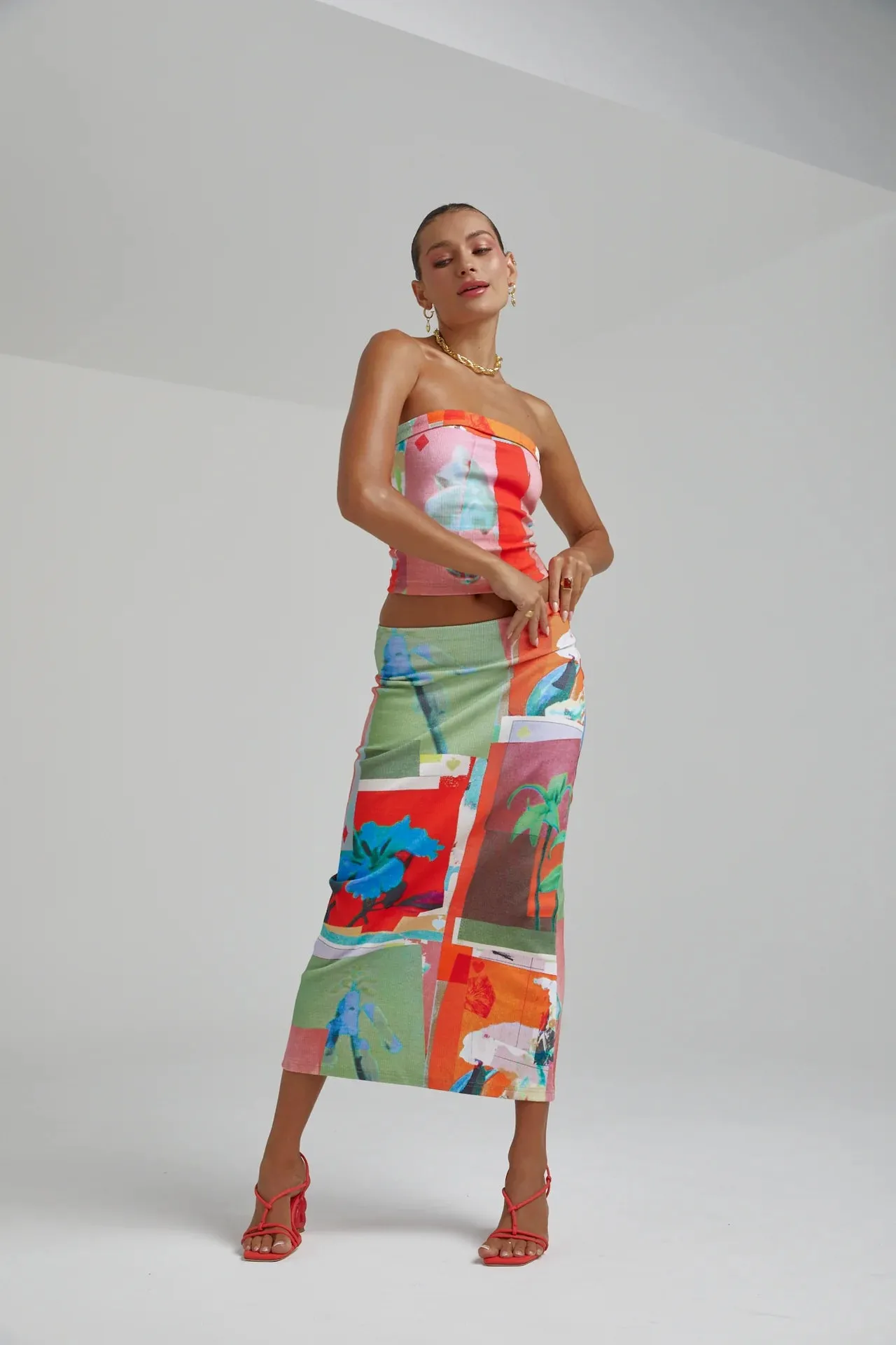 MIDI SKIRT - ROYAL MONTAGE