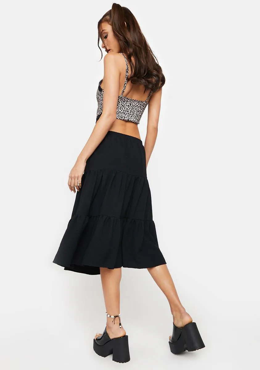 Midnight Princess Confessions Midi Skirt
