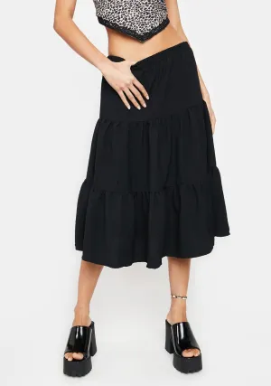 Midnight Princess Confessions Midi Skirt