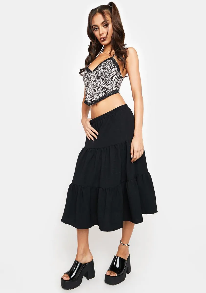 Midnight Princess Confessions Midi Skirt