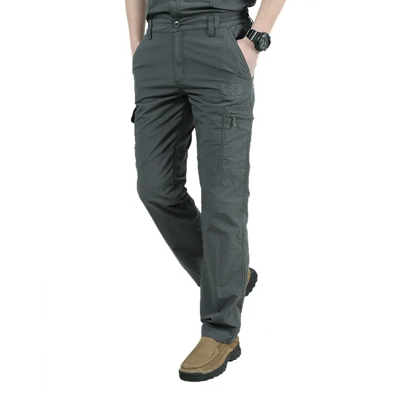 Military Style Cargo Pants Men Summer Waterproof Breathable Male Trousers Joggers Army Pockets Casual Pants