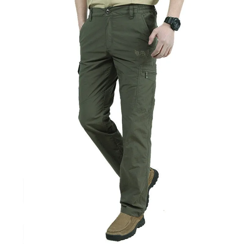 Military Style Cargo Pants Men Summer Waterproof Breathable Male Trousers Joggers Army Pockets Casual Pants