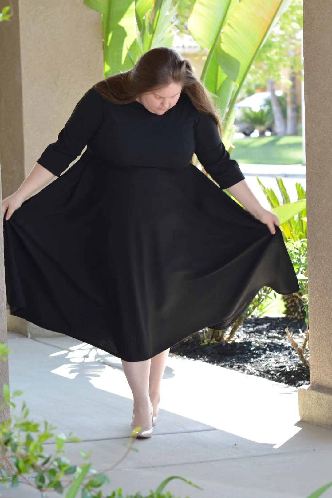Millie Black Full Midi Dress