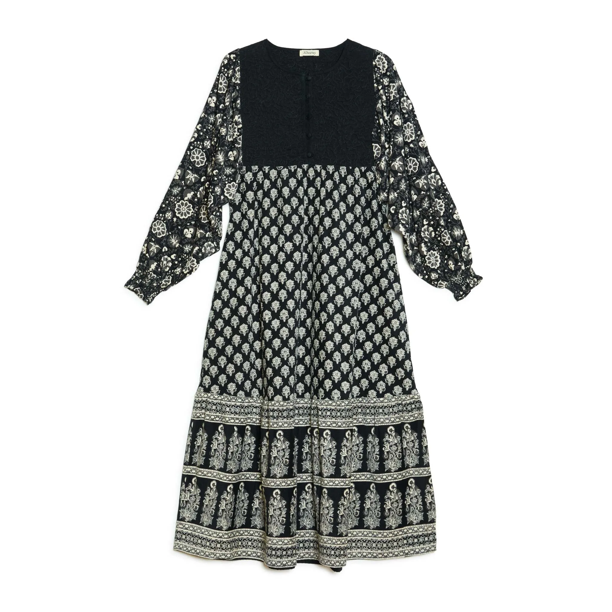 Mixed Print Cord Dress