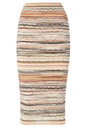 Multi Tones Midi Skirt
