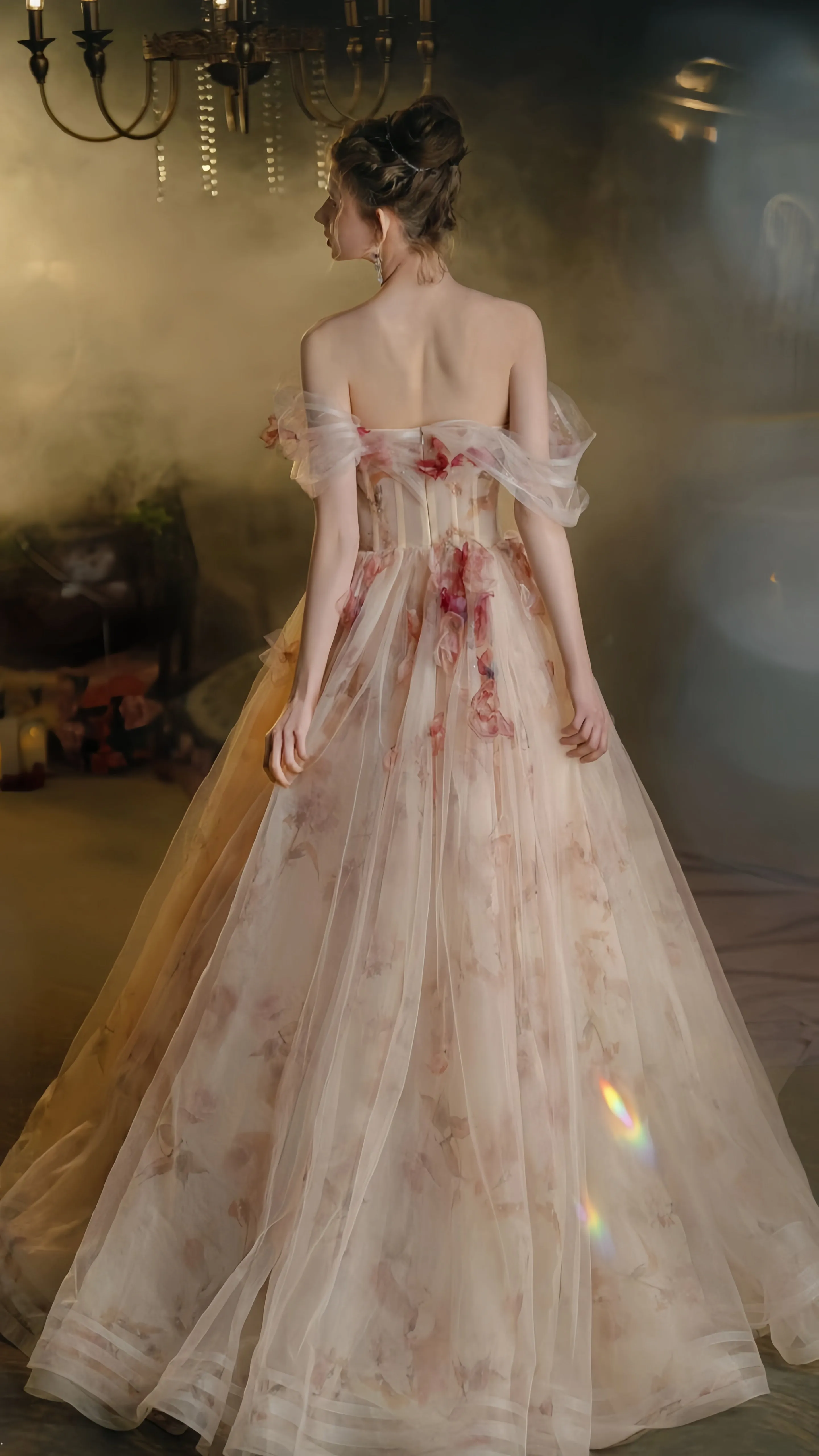 My Majesty the Rose Wedding Dress Floral Gown Midi Dress