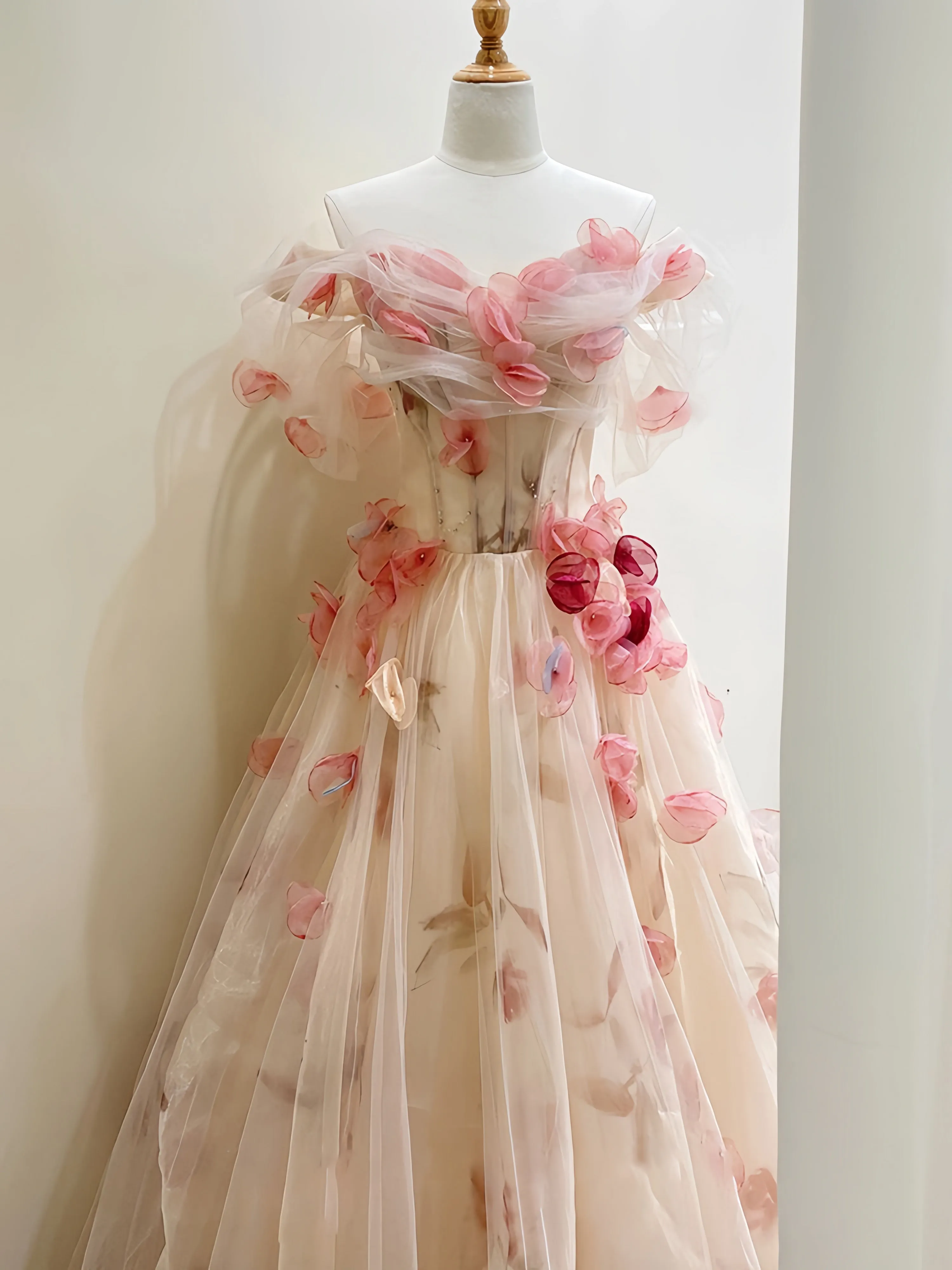 My Majesty the Rose Wedding Dress Floral Gown Midi Dress