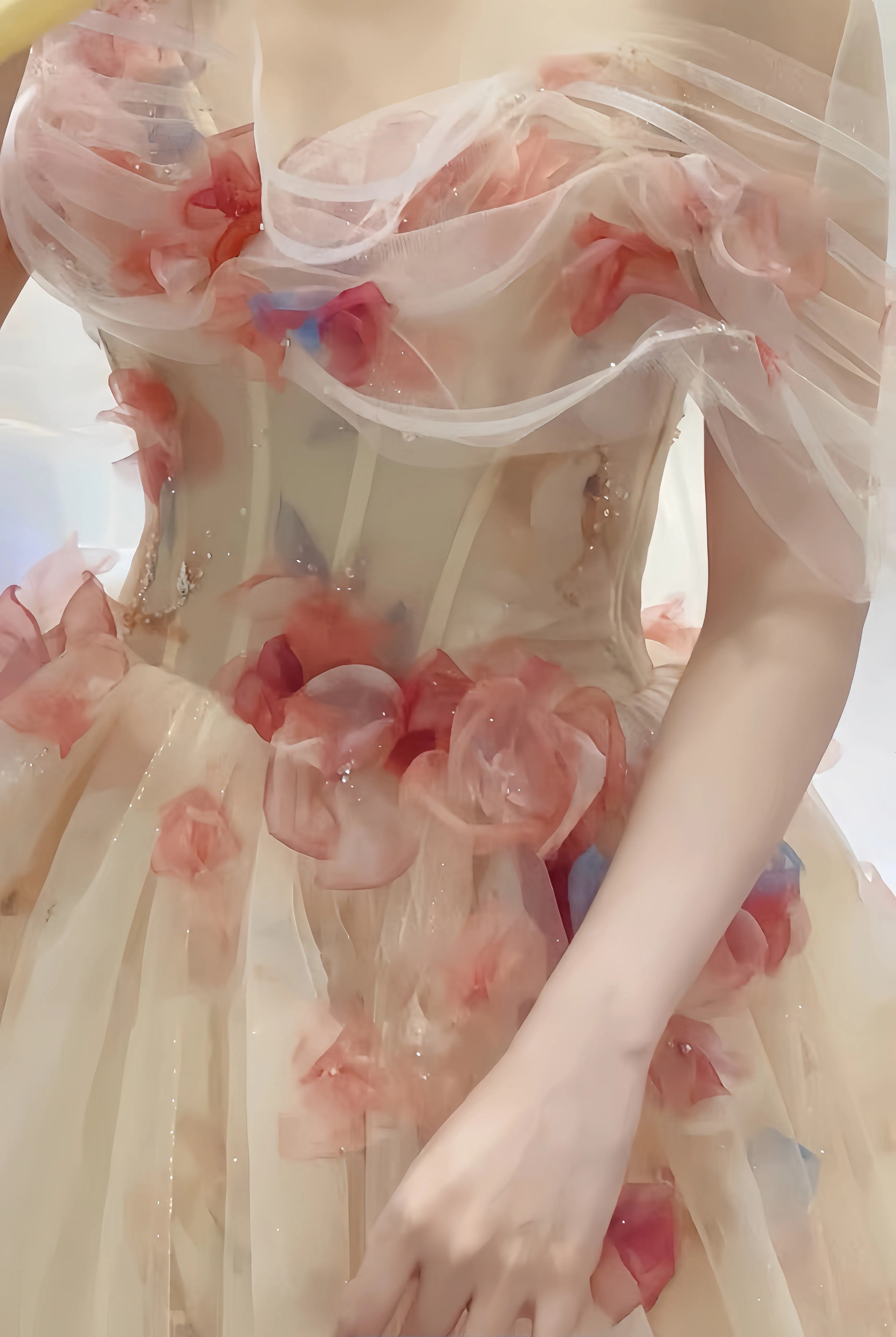 My Majesty the Rose Wedding Dress Floral Gown Midi Dress