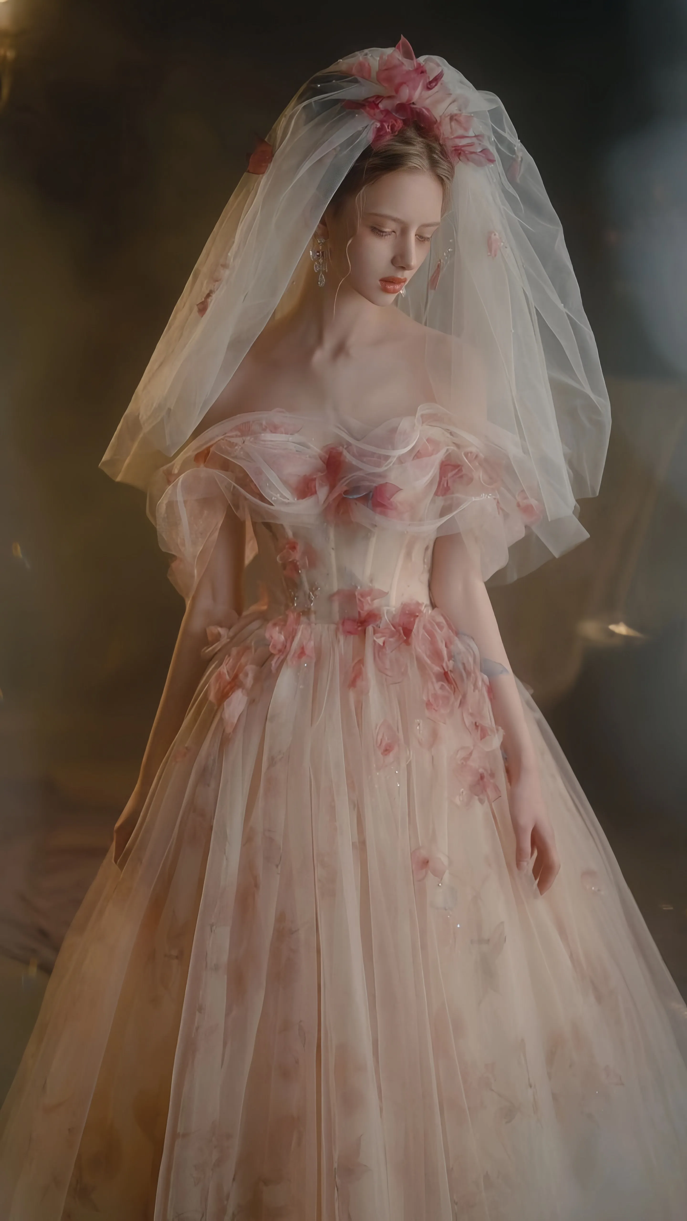 My Majesty the Rose Wedding Dress Floral Gown Midi Dress