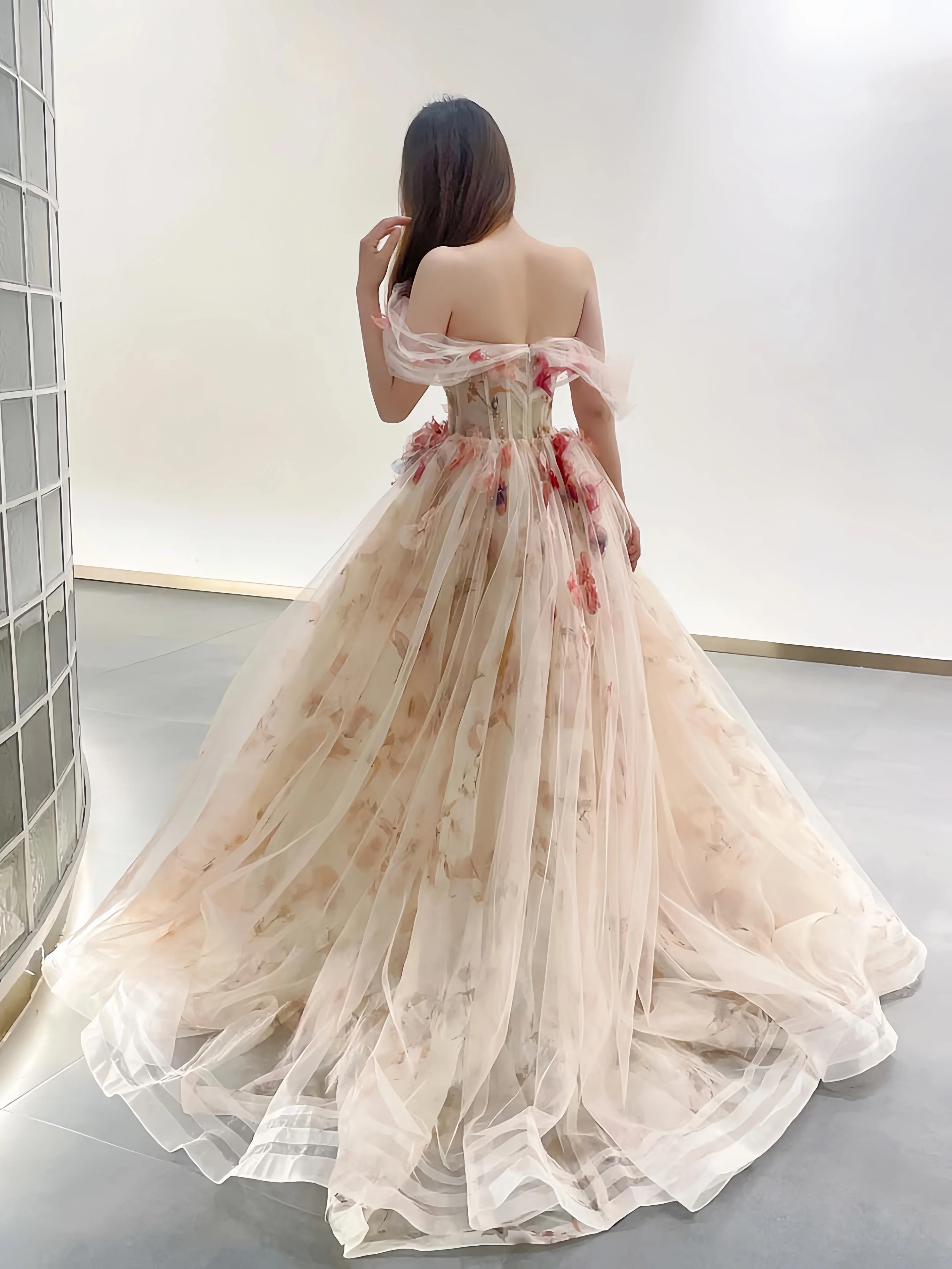 My Majesty the Rose Wedding Dress Floral Gown Midi Dress