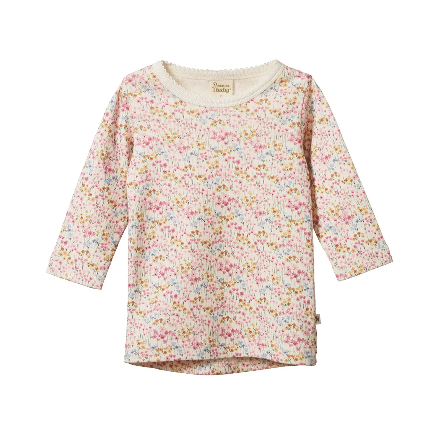 Nature Baby Long Sleeve Cloud Tee Wildflower Meadow Print