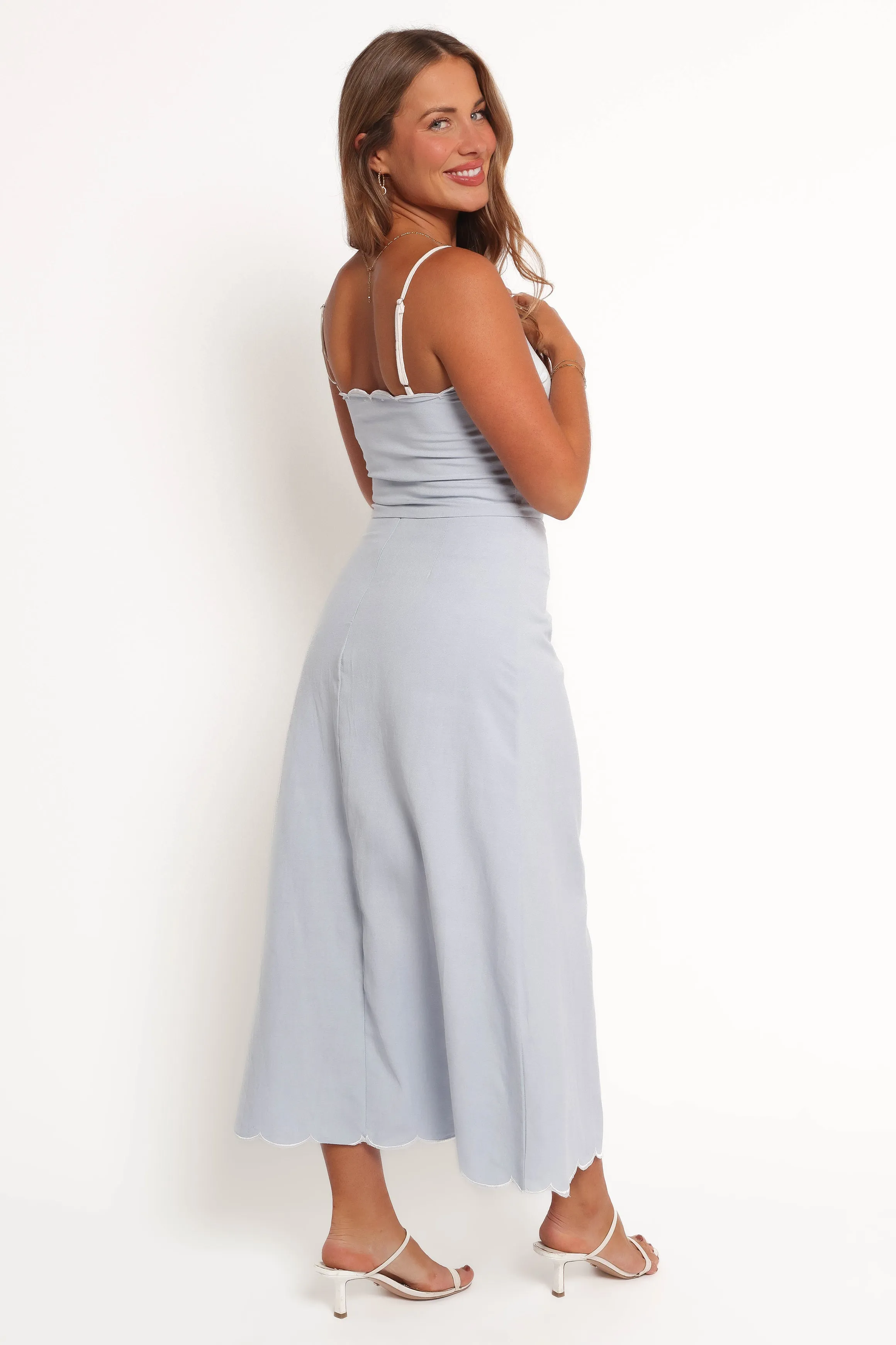 Nelly Scalloped Skirt Set - Blue