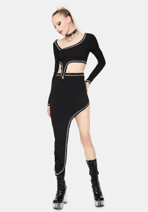 Noir Over The Edge Midi Skirt Set