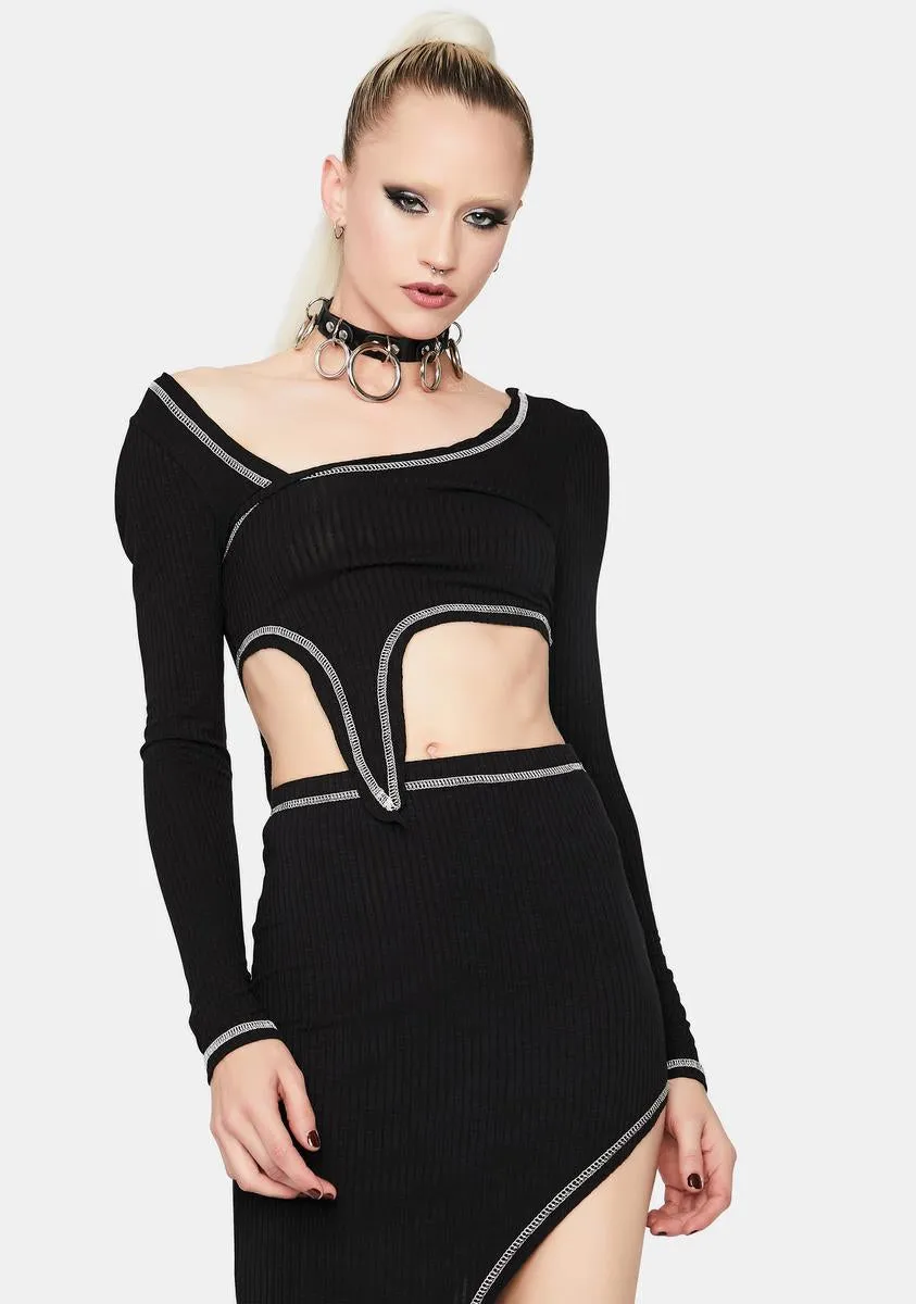 Noir Over The Edge Midi Skirt Set