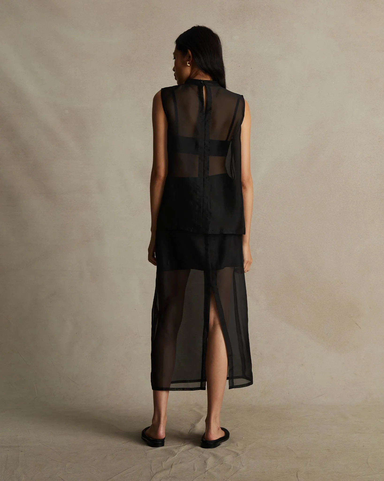 Organza Devon Skirt - Black