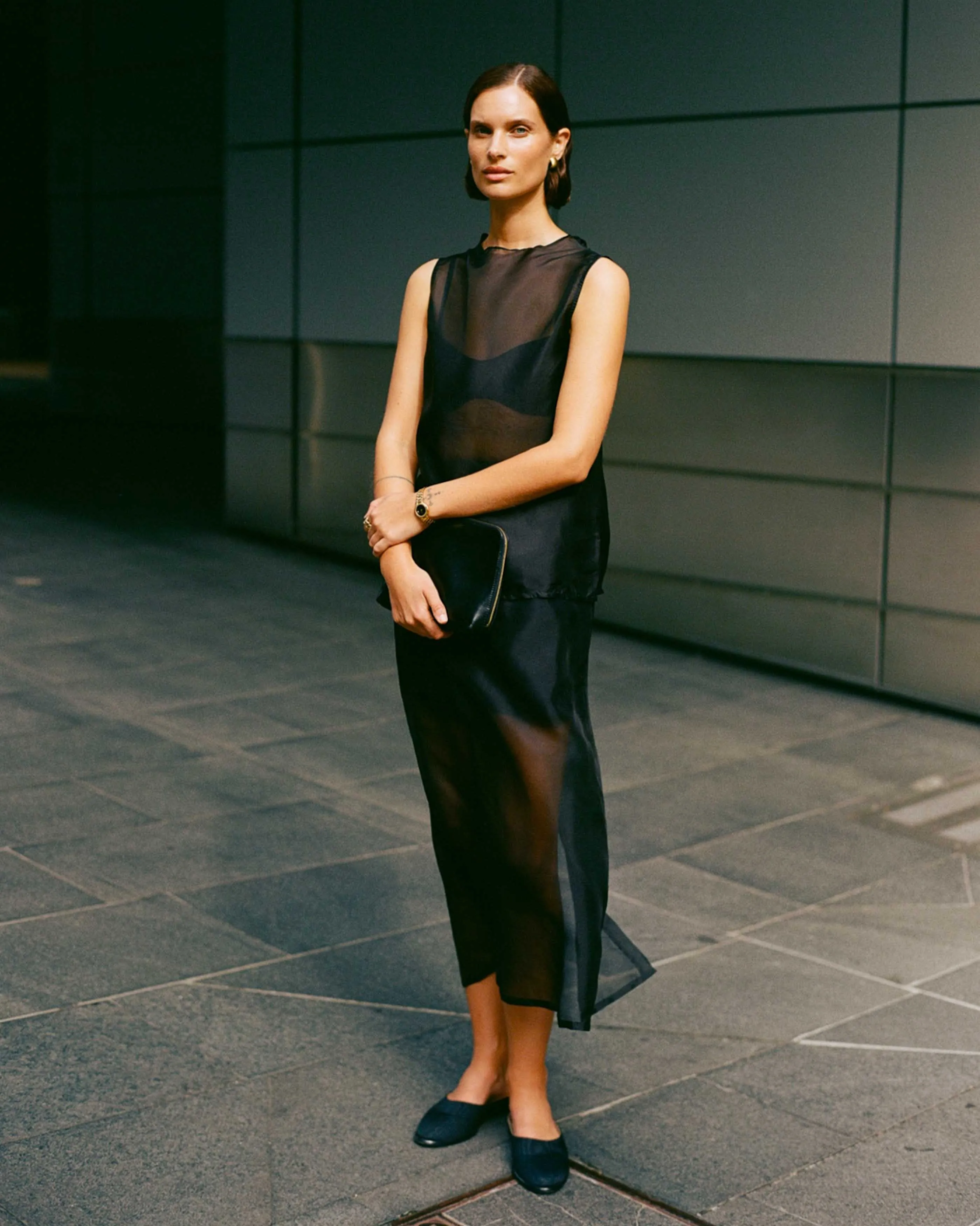 Organza Devon Skirt - Black