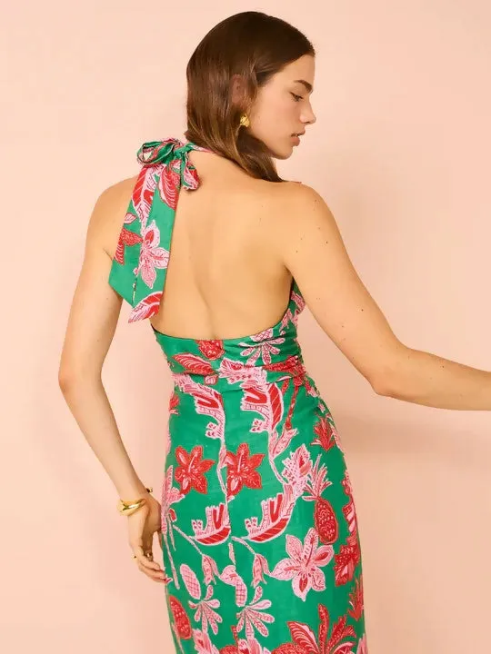 Ownley Kara Midi Dress In Pineapple Print