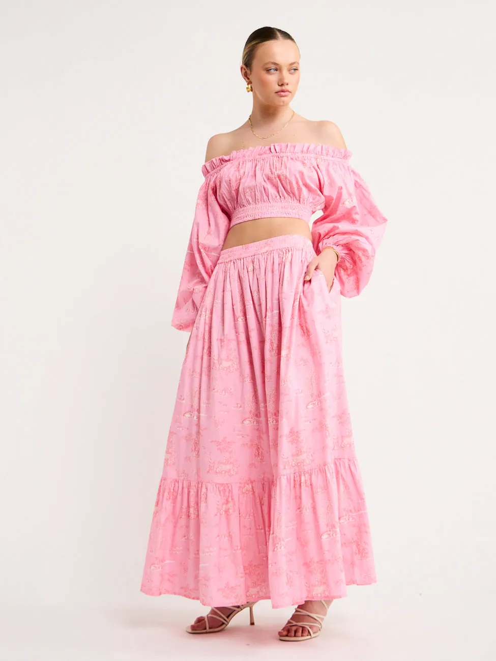 Palm Noosa Audrey Skirt in Pink Provence
