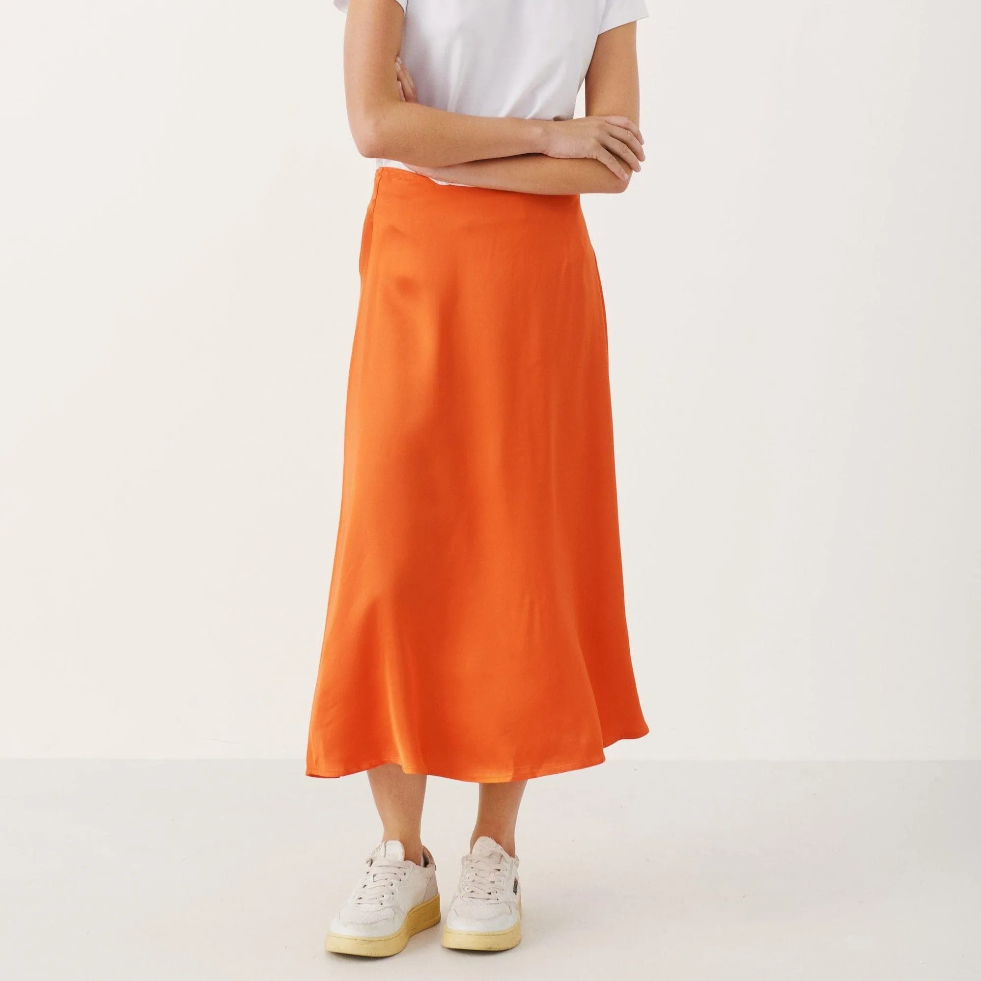 Part Two Lilyann Skirt Midi Satin Koi