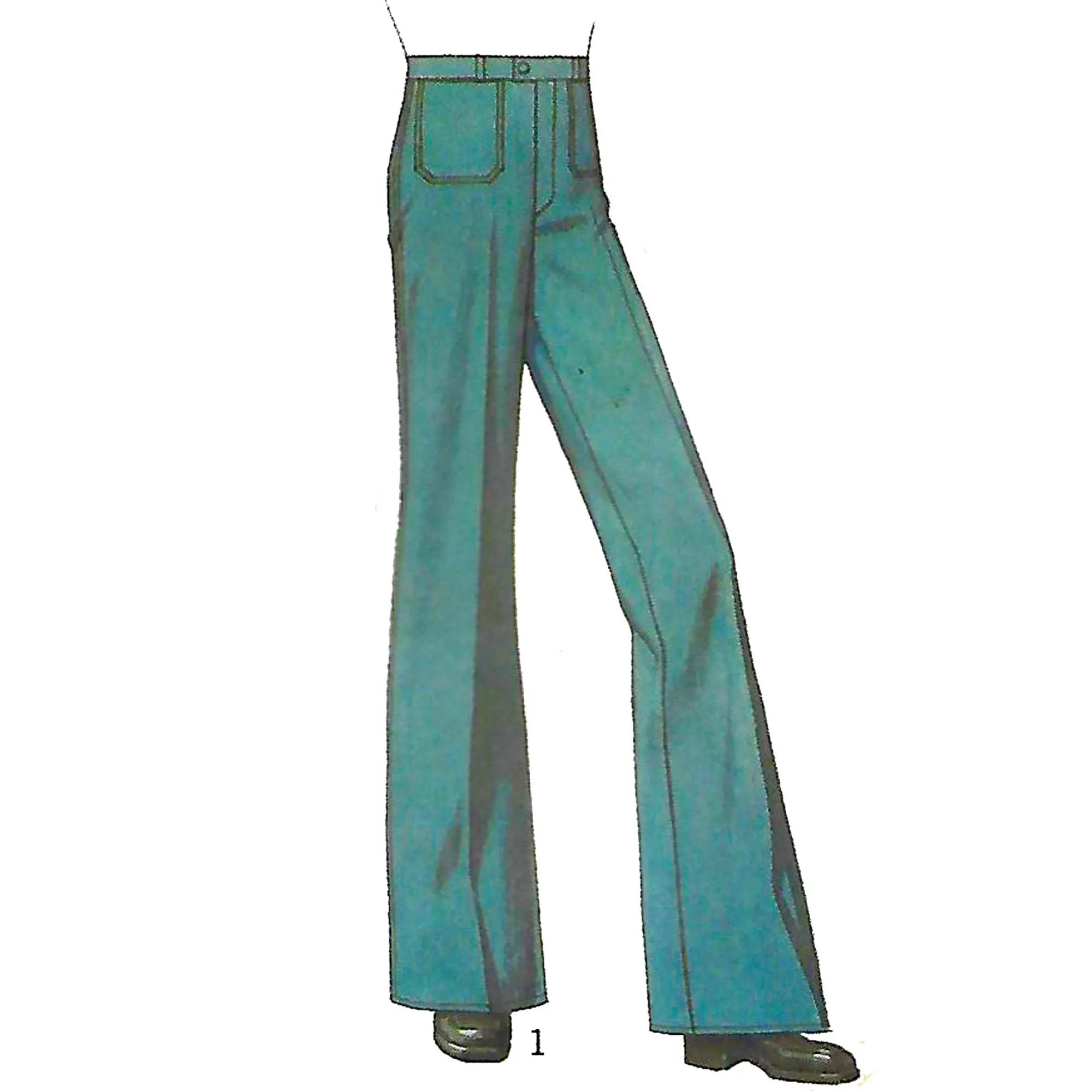 PDF - Vintage 1970s Pattern – Men’s Flared Trousers - Multi-sizes - Download