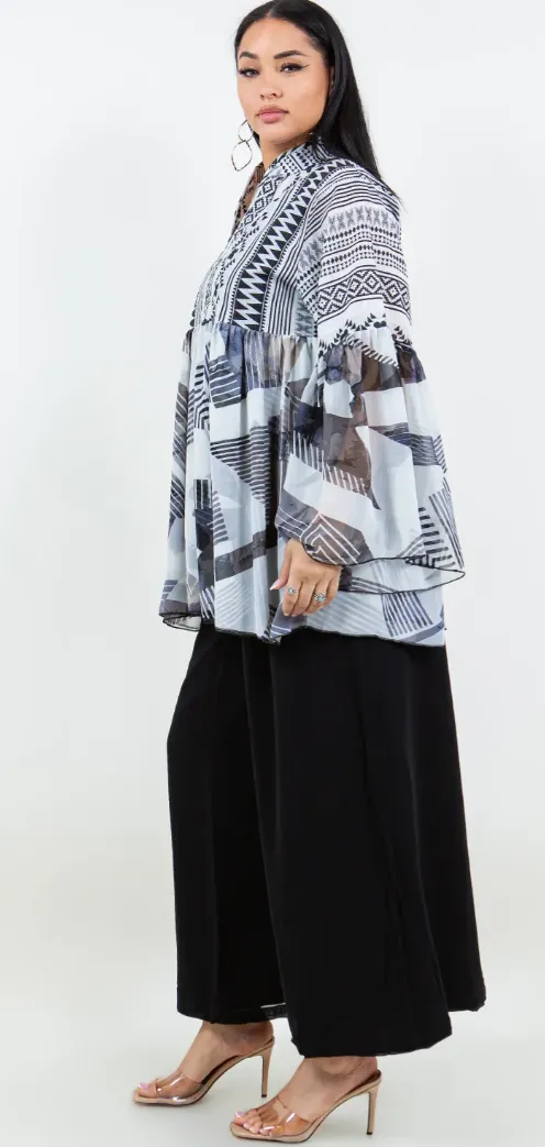 Peasant Top Boho Hippie Chic Resort Wear Sml-2X
